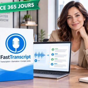 FastTranscript licence 365 jours – logiciel de transcription audio locale avec diarisation et compte rendu